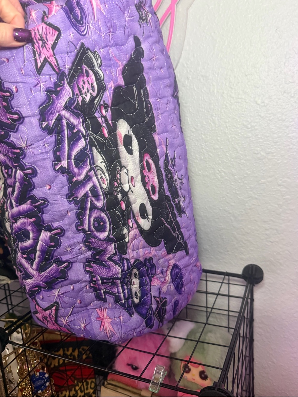 Kuromi Purple Quilted Duffel Bag - Picture 4 of 6